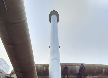 Wymiana komina stalowego h-20 m, średnica 914 mm dla Huta Cynku Miasteczko Śląskie