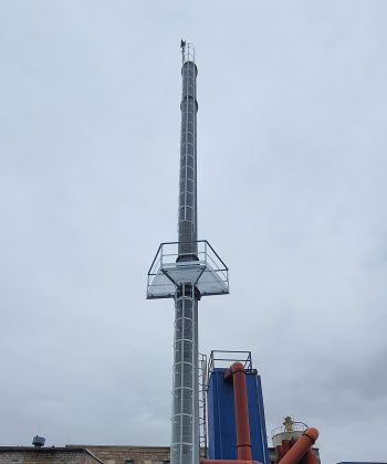 Komin stalowy wolnostojący h-28 metrów, średnica 813 mm H+H Przysieczyn