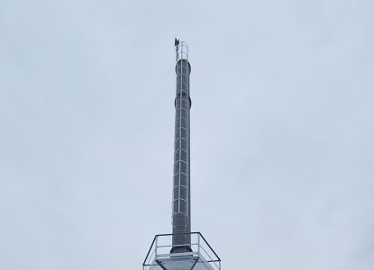 Komin stalowy wolnostojący h-28 metrów, średnica 813 mm H+H Przysieczyn