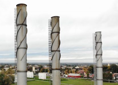 Przekładka kominów wolnostojących h-45 metrów w fabryce LOTOS Czechowice – Dziedzice